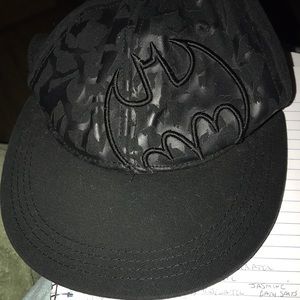 Batman Black Ball Cap Baseball Embroidered Black On Black